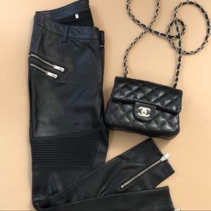 Zara leather Moto pants 👍🏻🤩.
